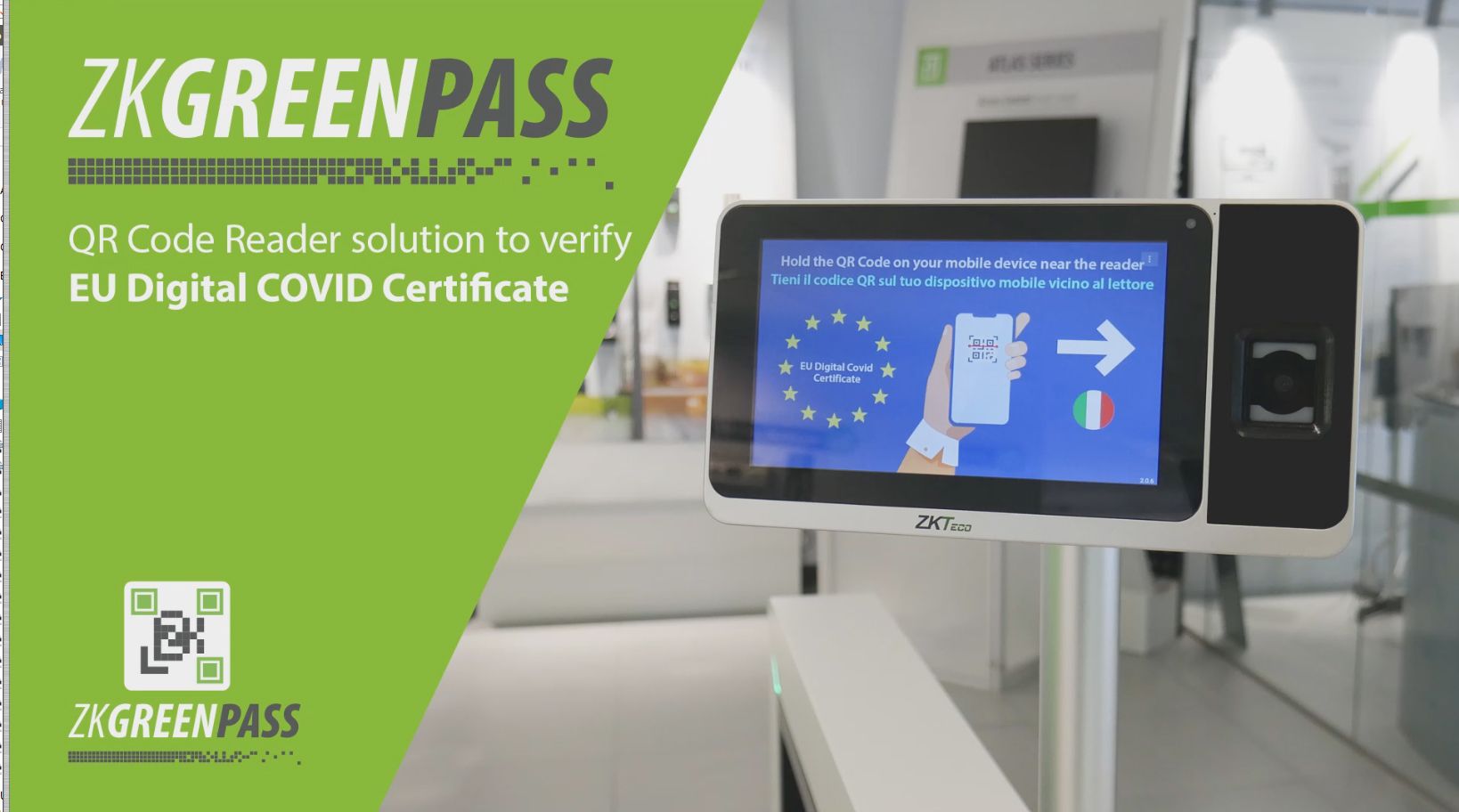 ZK Green Pass QR Code Reader for Access Control | COVID Passport | ZKTeco Europe